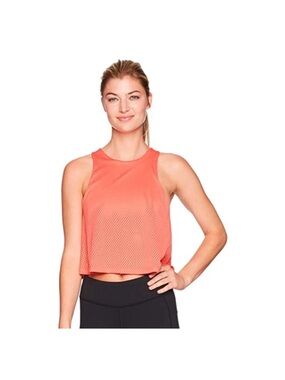 Lucy Bra Top Crop Mesh Coral Womens Size Medium Tank Shirt 634